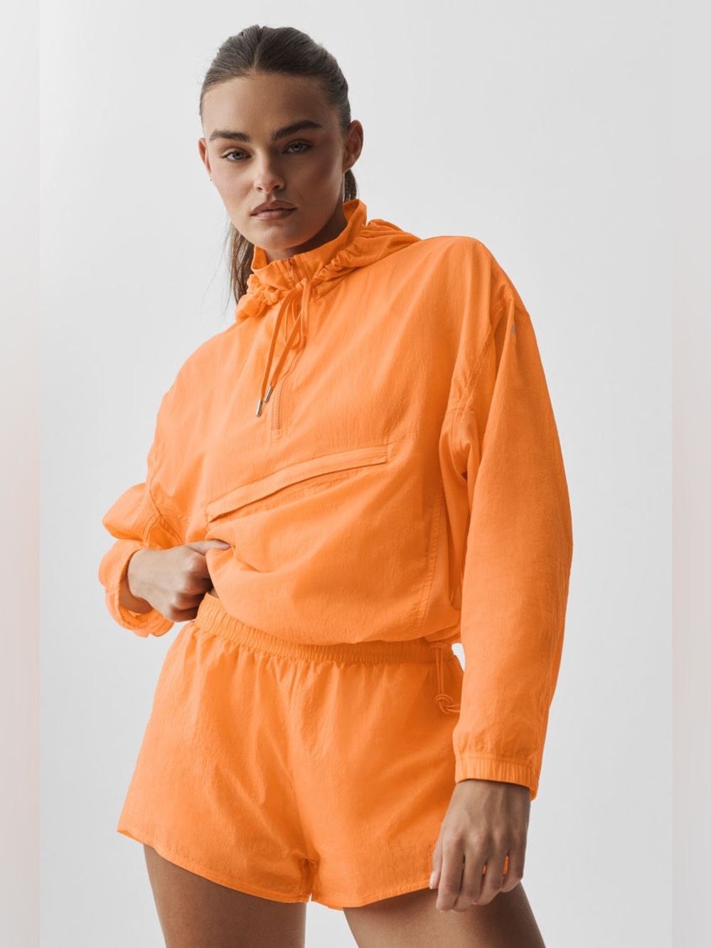 Alo Yoga | 1/4 Zip Crop Go Time Pullover | Satsuma Breeze | Size Small - Picture 2 of 6